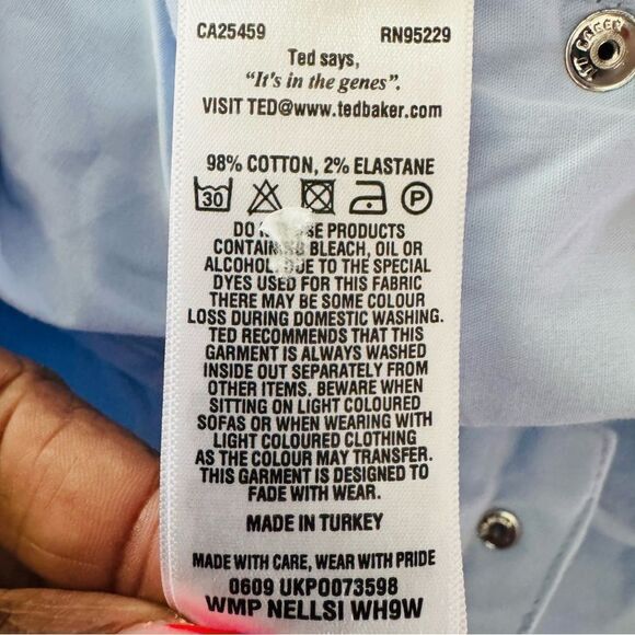 Ted Baker Nellsi Slim-Leg Embroidered-Hem Jeans in Light Blue Size 32 - Picture 6 of 8